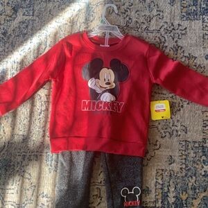 Disney Red and Gray Mickey Mouse Kids Matching Set